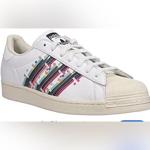 Adidas Men's Superstars Boast Glitchy sneakers size 12